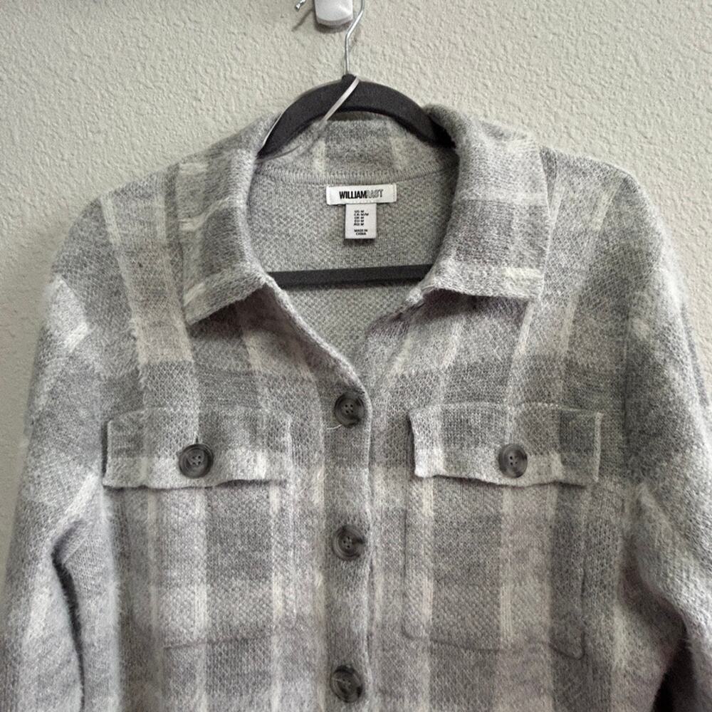 William Rast Fuzzy Soft Plaid Button Front Shacke… - image 7